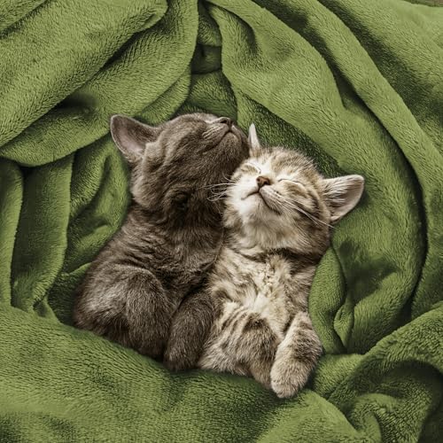 Image of Utopia Bedding Fleece Blanket Twin Size Olive (60x80 Inches) Ultra Soft Warm Lightweight Microfiber Breathable Anti-Static Cozy Bed Blanket, All-Season Home Decor Gift for Men & Women