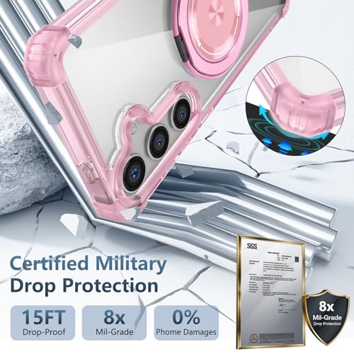 Funda Samsung S24 FE protectora antigolpes rosa compatible carga inalámbrica 2