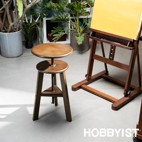 Image of MEEDEN Walnut Drafting Stool with Solid Beech Wood, Height Adjustable Artist Studio Stool, Bar Stool, Office & Kitchen Stool, Perfect for Studio, Home Use, Bars