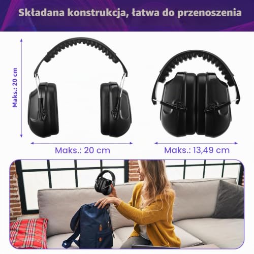 Zocipro Ochrona i słuchu dla dorosłych i autismu, ochrona przed hałasem, SNR 34 dB