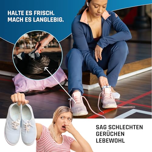 SmellWell Active Schuhdeo – Schuh Geruchsentferner – Schuhdeo gegen Geruch antibakteriell – Bambusaktivkohle Geruchs- & Feuchtigkeitsabsorber für Schuhe & Taschen, Black 1 Paar