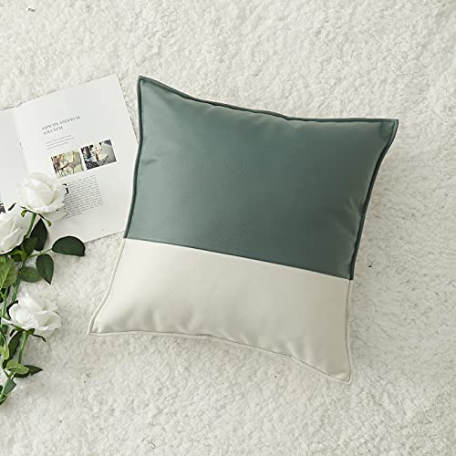 Btfortune BZ7 Faux Leather Throw Pillow Covers 18 X 18 Inch thumb #3