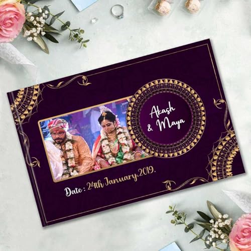 Image of PRESTO Personalized Photo Album | Custom Wedding & Memory Book | Romantic Gift for Couples | Hardcover with Print | 18 x 12 inch, 40 Pages