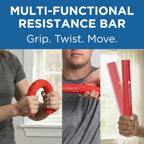 Image of THERABAND FlexBar Resistance Bar, Physical Therapy, Flex, Elbow, Wrist, Red