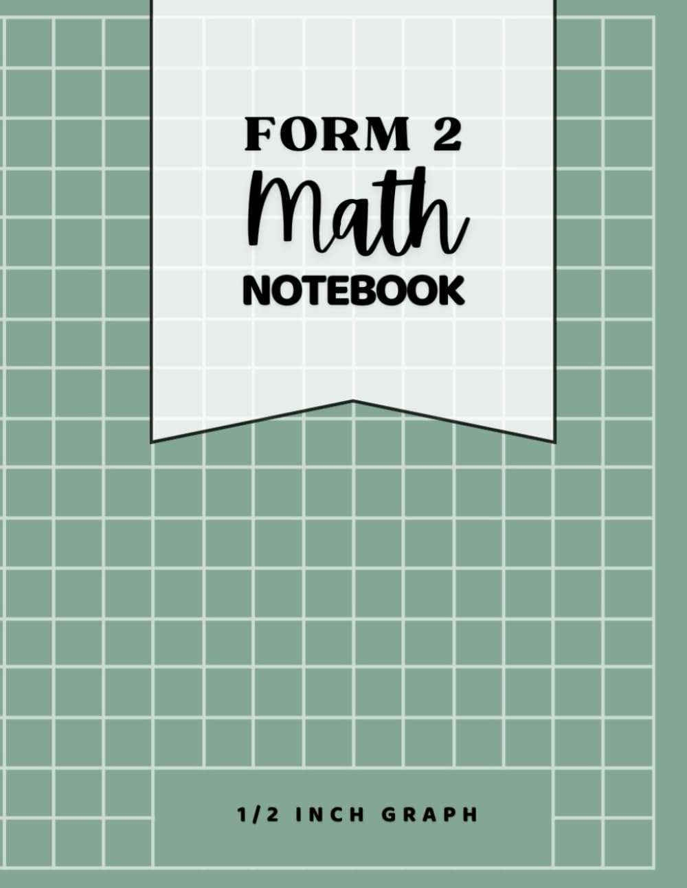 1/2" Grid Math Notebook | 200 Page | Graph Paper: Perfect For Grades 3-6, Form 2 | CELADON