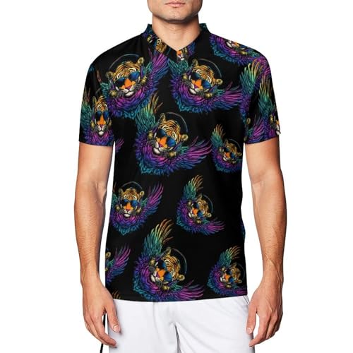Camiseta deportiva de fútbol para hombre ropa de aficionados con tigre alado colorido