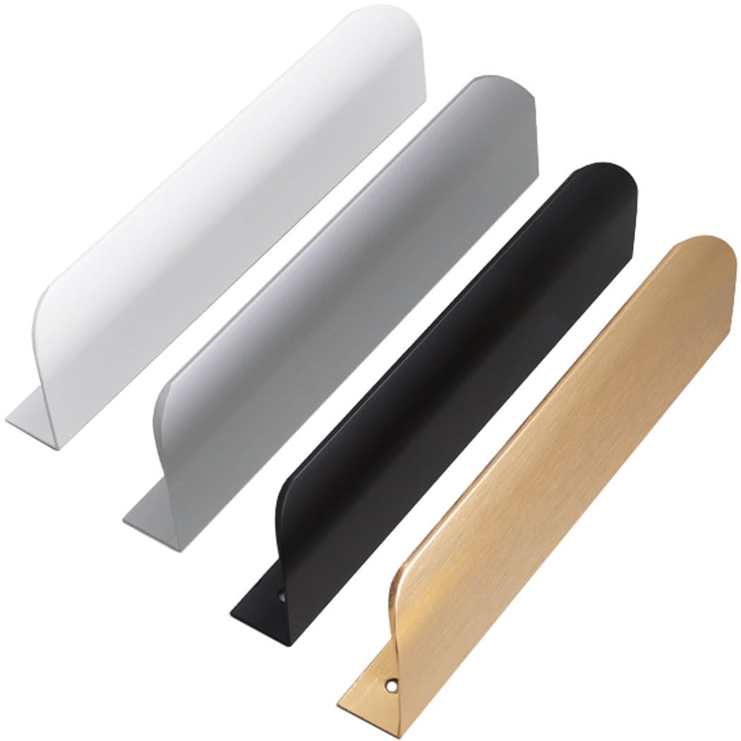 Tiradores invisibles de cocina con perfil de aluminio gris y 480 mm para apertura suave