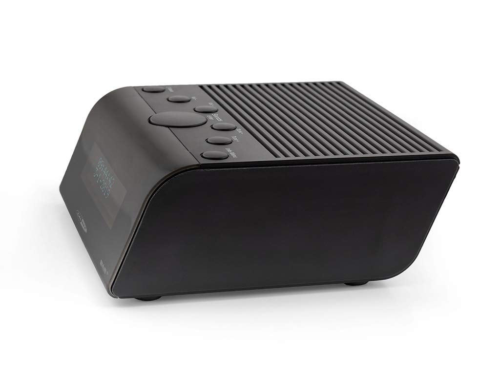 Caliber Wekkerradio Dual Alarmklok met FM-radio - Dimbaar LED-scherm - met Draadloze Oplader - Qi-technologie - Zwart - 218 x 88 x 94 mm