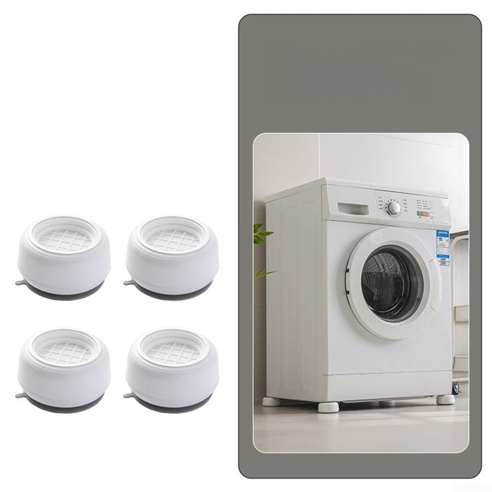 SQUADO Set Di 4 Piedini Antivibrazione Universali Per Lavatrice, Asciugatrice E Frigorifero, In Gomma TPU Antiscivolo, Carico Max 400kg