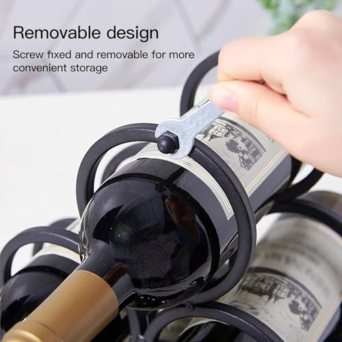 Soporte metálico desmontable para 6 botellas de vino miniatura 3