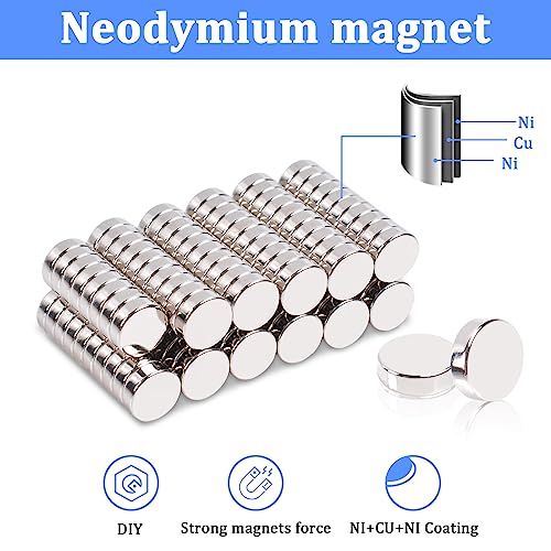 OCEUMAOA 200 sztuk mini magnesów, silne magnesy neodymowe, 6 x 3 mm, małe magnesy okrągłe, do przypinania, tablicy magnetycznej, lodówki, tablic suchościeralnych, rzemiosła, zdjęć, silnych magnesów