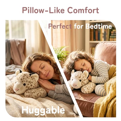 Image of Niuniu Daddy 20 inch | 3.3 Pound Weighted Snow Leopard Stuffed Animal Plushie for Adults & Kids, Large Weighted Lap Pillow for Comfort, Soft Sensory Stuffy Toy as Gift for Birthday