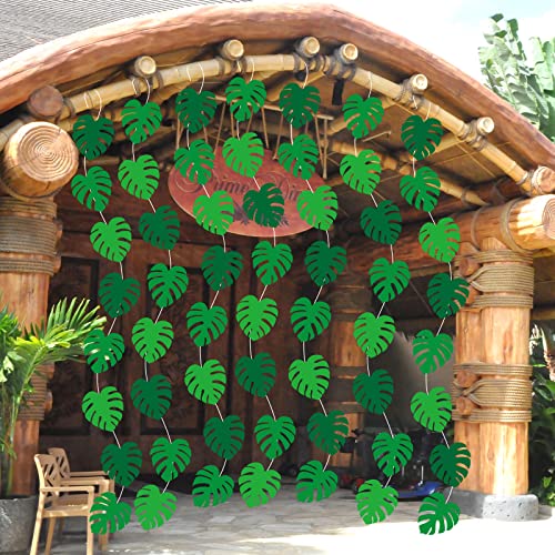 12 Pcs Hawaiian Luau Banners Tropical Palm Leaves Hanging Swirl Hawaiian Aloha Garland Kit Luau Hanging Ceiling For Summer Beach Pool Baby Shower Tiki Birthday Wedding Party Favor Supplies Decoration #TOP5