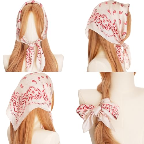 27.5" Satin Scarf - Silk Like Medium Square Neckerchief Scarf for Women | Silky Head Scarf Bandanas Lightweight3
