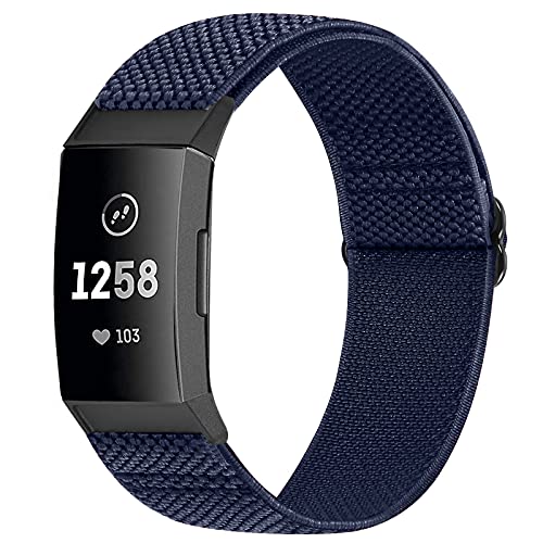 �R���p�`�u�� Fitbit Charge 4 / Fitbit Charge 3 / Charge 3 SE �i�C�����e���X�|�[�c�o���h�����p�X�g���b�`�o���h �X�g���b�v (�~�b�h�i�C�g�u���[)