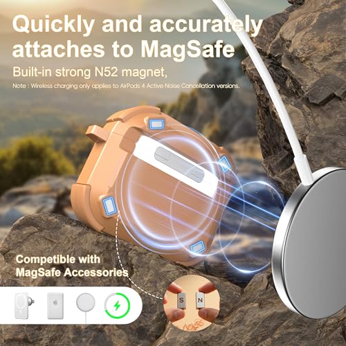 Image of RFUNGUANGO for AirPods 5 /4 Case (2026 /2024) with Lock, Brown