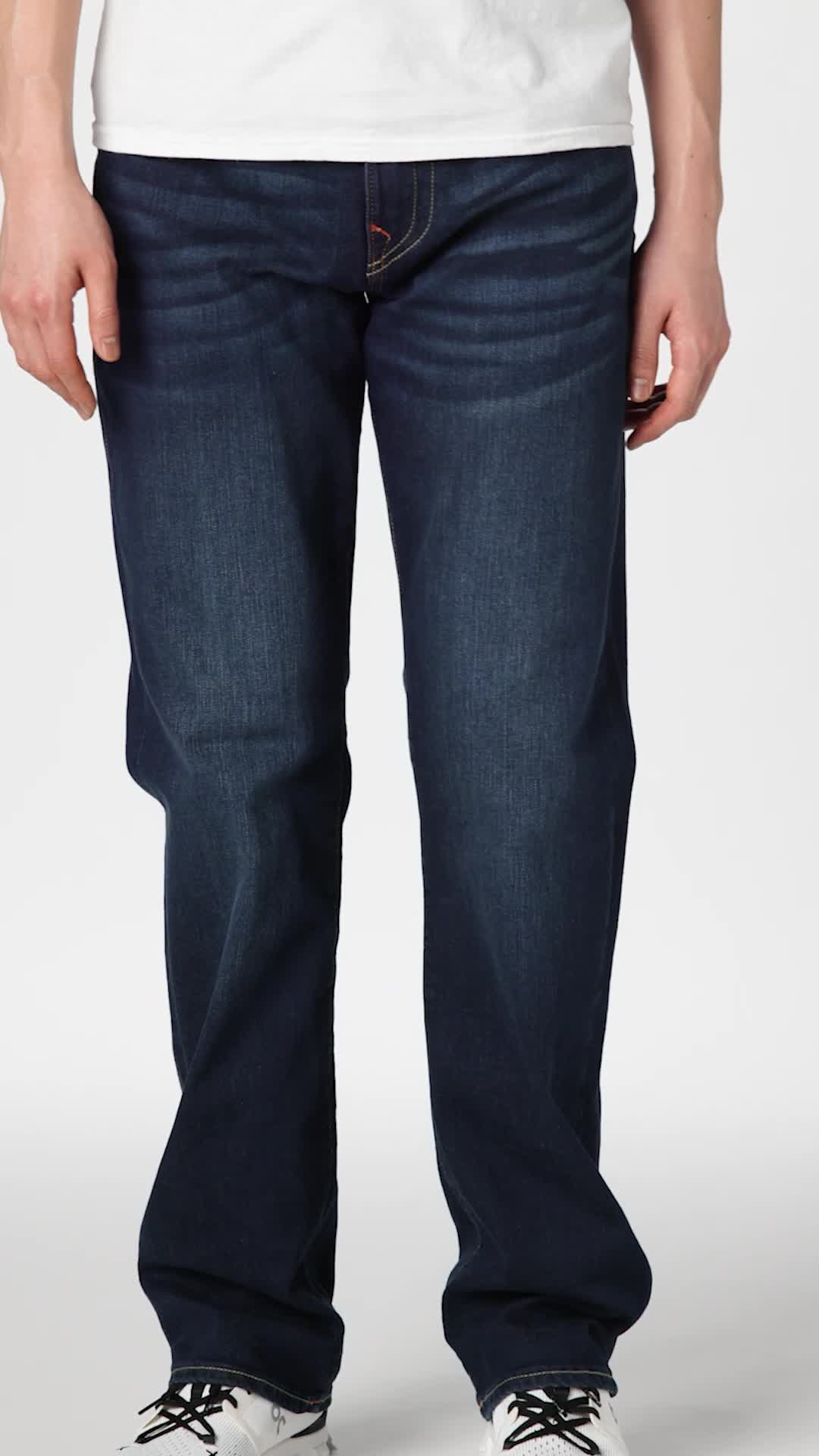 True Religion Men's Ricky Straight Leg Jeans with Back Flap