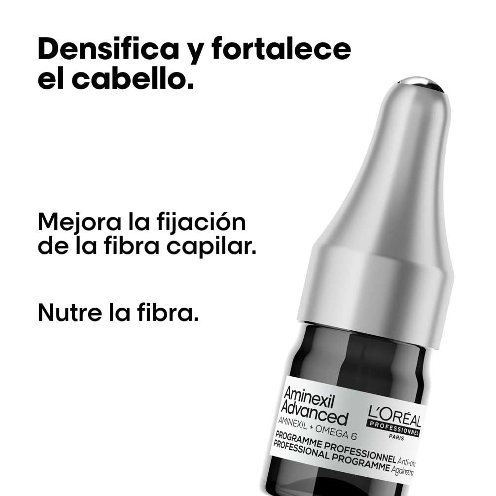 L’Oréal Professionnel Ampollas Enriquecidas con Activos Dermatológicos para Prevenir la Caída del Cabello, Aminexil Advanced, 42 x 6ml
