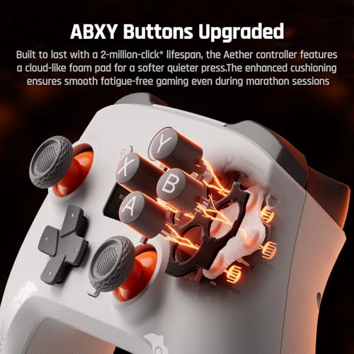 Image of BIGBIG WON Wireless Gaming Controller with LCD Display - Hall Effect Joystick & Triggers, 1000Hz Polling Rate, PC /Switch /Android /iOS Compatible, Dual Back Buttons, Turbo, HD Rumble, Wired /Bluetooth /2.4G AETHER Wireless Gamepad