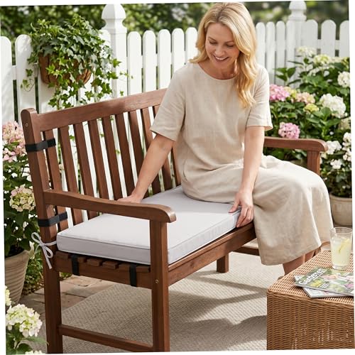 Coussin de banc d'extérieur imperméable et résistant gris clair