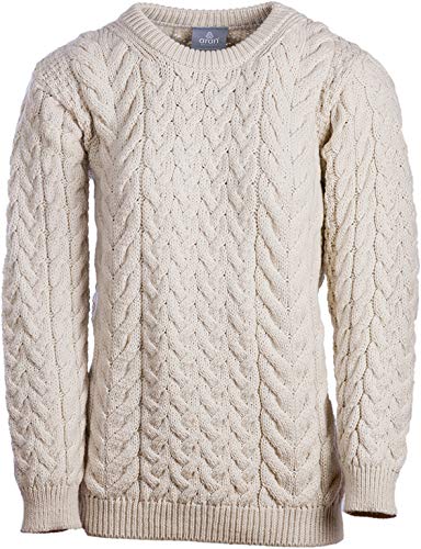 Aran Woollen Mills Mens Supersoft Merino Aran Pullover