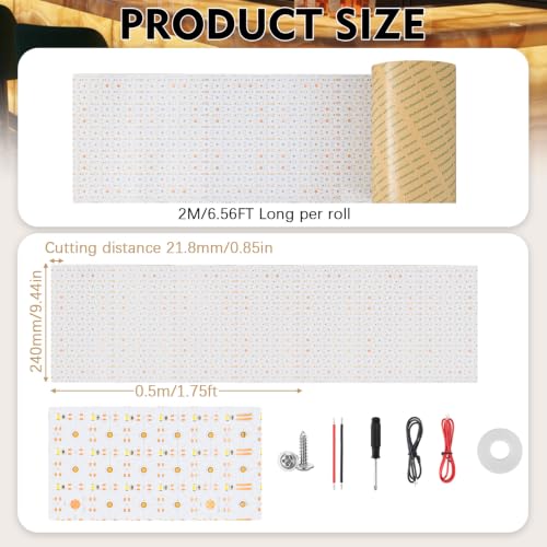 Image of 6.56ft x 9.45in Flexible LED Light Sheet, Cuttable Ultra Thin Backlight Panel 24V Dimmable 3000K Warm White, Dot-Free Even Illumination for Stone, Acrylic, Cabinet & Commercial Display Lighting