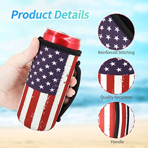 image for AJLTPA 3 Pack Reusable Neoprene Insulated Can Sleeve with Handle for S