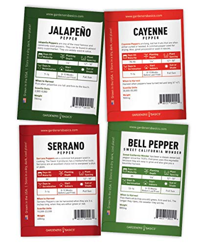 Gardeners Basics, Pepper Seeds for Planting 8 Varieties Pack, Jalapeno, Habanero, Bell Pepper, Cayenne, Hungarian Hot Wax, Anaheim, Serrano, Cubanelle Heirloom Seeds for Planting in Garden Non GMO - Image 7