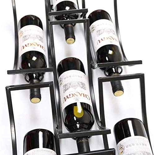 Porte-bouteille de vin mural MiroDo avec support pour verres à pied - 7