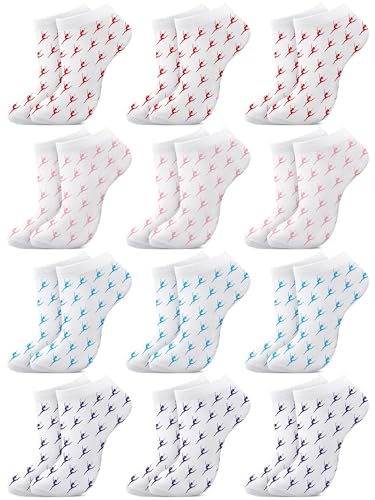 Jeere 12 Pack Cute Dance Ballet Socks Team Gifts for Girls Ballerina Recital Socks for Dancer Team...
