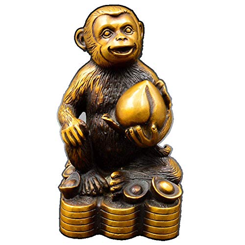 Statue de singe du zodiaque en laiton pur pour une décoration chic