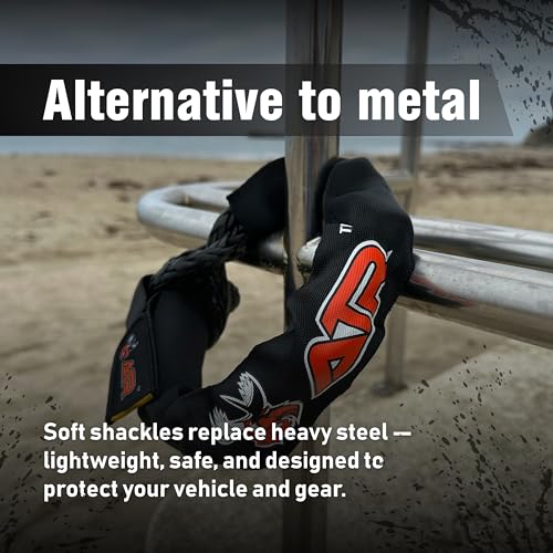 Image of Soft Shackles 1 /2 x 24 in, 41,200 lb, 2 Pack for Off-Road Recovery | Two 41,200 lb UHMWPE soft shackles for winching, towing and off-road recovery; lightweight, rustproof and safer than steel