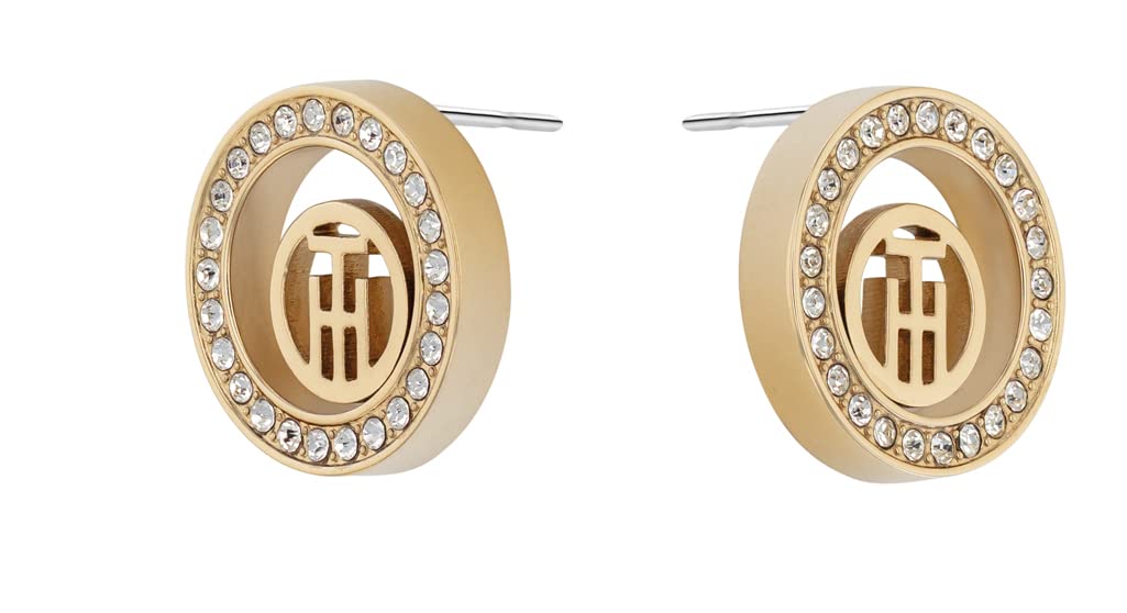 Tommy Hilfiger Jewelry Women's Stainless Steel Stud Earrings Embellished with Crystals - 2780586