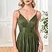 BluePlum Sexy Backless Maxi Formal Dress for Women 2025, Wedding Guest Dresses with Embroidery Sequin, Cocktail Dresses with Sleeveless Pleated, Olive Green Evening Gowns for Party, Size L