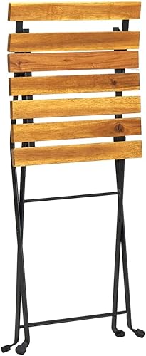 Miniatura 5 de vidaXL Juego de 3 piezas de bistró plegable, mesa de bar y silla para patio, juego de comedor para porche, silla plegable, estilo industrial, madera