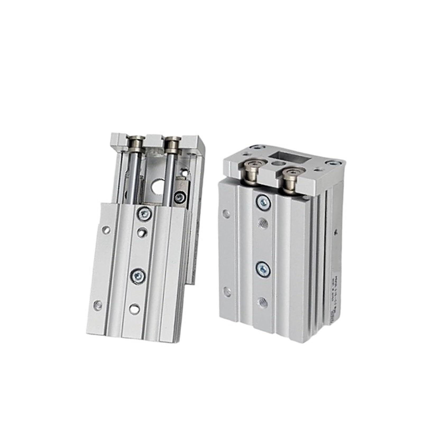Vérin pneumatique double tige MXS6 avec table coulissante pour guidage sans jeu
