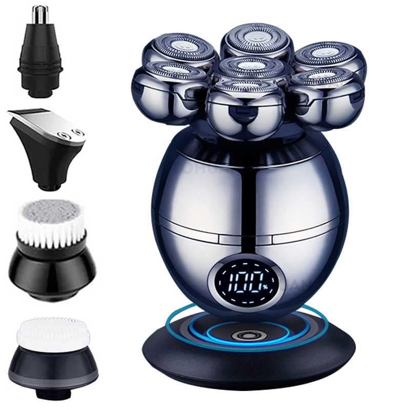 Head Shavers for Bald Men 7D Floating Cutter Head Base Charging Portable Electric Shaver for Men Face Beard