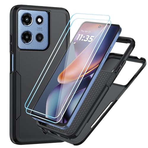 Suncasetor for Motorola Moto-G-2025 /Moto-G-2026/Moto-G-Play-2026 Case with HD Screen Protector, Heavy Duty Drop Protection,Cell Phone Cover for Moto G 5G 2025/Moto G 5G 2026 (Black Matte)