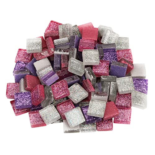 Kristall-Mosaikfliesen, 0,9 kg, 10 mm, quadratische Glitzer-Kristall-Mosaikfliesen für Heimdekoration, DIY Handwerk oder Bilderrahmen (16) Cover