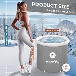 Ice Bath Tub For Adults,Inflatable Portable Bathtub For Outdoor Freestanding Soaking Tub Athletes Cold Therapy Foldable Tub for Hot Bath Ice Bath Spa for Small Space,Grey(29.5x29.5 in) - Image 3