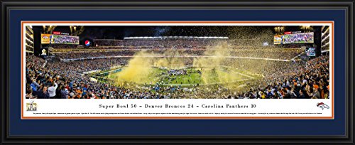 Super Bowl 50 - Denver Broncos Champions - 44x18-inch Double Mat, Deluxe Framed Picture by Blakeway Panoramas