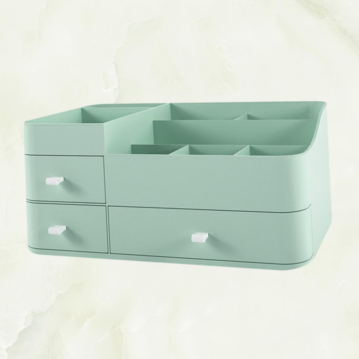 Organizer Trucco con Cassetto, Scatola Cosmetici Verde in PP
