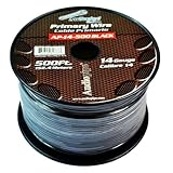 14 Gauge Car Audio Primary Wire (500ft–Black)– Remote, Power/Ground Electrical
