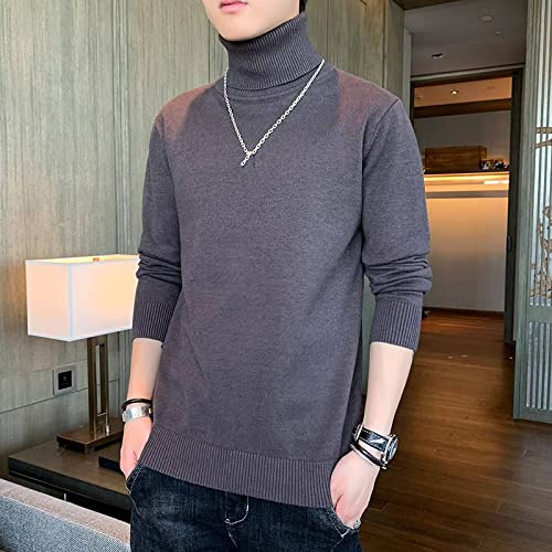 Pull col roulé homme en tricot uni chaud et doux à manches longues