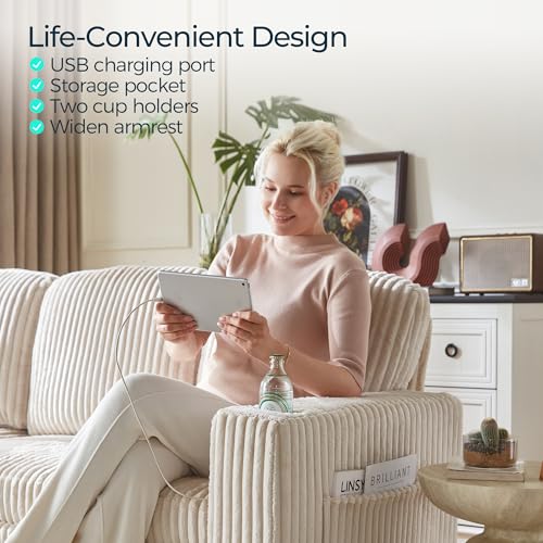 Image of LINSY HOME Sectional Sleeper Sofa Pull Out Couches for Living Room (Beige, Sleeper Sofa 1) | Pull Out Sofa Bed