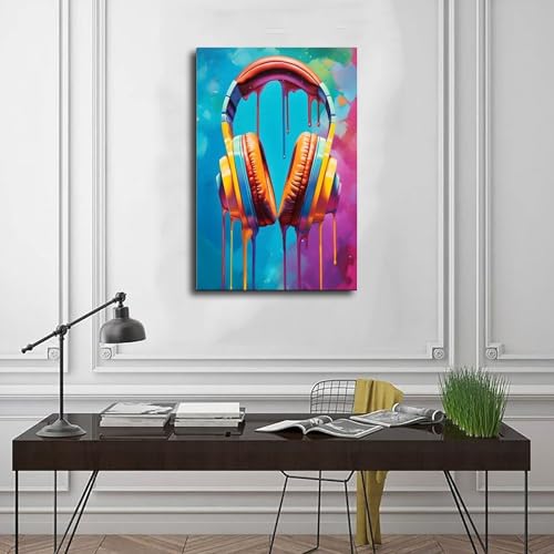 Poster casque graffiti toile grand format pour relooker un mur blanc - 3