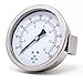 PIC Gauge 203D-354G 3.5" Dial, 0/200 psi Range, 1/4" Male NPT Connection Size, U-Clamp Panel Mount Dry Pressure Gauge with a Stainless Steel Case, Brass Internals, Stainless Steel Bezel, and Polycarbonate Lens