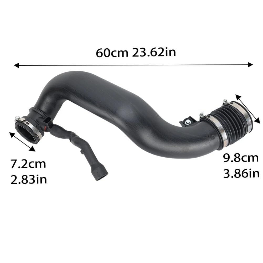 Lecreatekit Manguera de aire para motor turbo compatible con Jeep Grand Cherokee para Commander 3.0L Diesel 2005-2010, sustituye a 53013672AE 53013672AD plástico negro