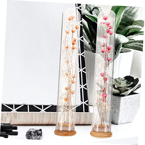 2 piezas flores secas en botellas de cristal decorativas miniatura 4