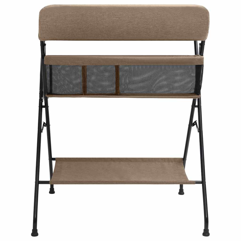 vidaXL Mesa Cambiadora Cambiar Pañales Bandeja Cambiador Bebés Niños Infantil Primera Infancia Cuarto de Baño Plegable Hierro Gris Taupe